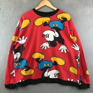 Vintage Mickey & Co. Red Mickey Mouse Graphic Sweatshirt all over print L